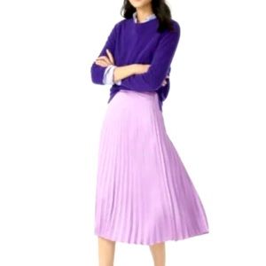 JCREW Lavender Pleated Midi Skirt